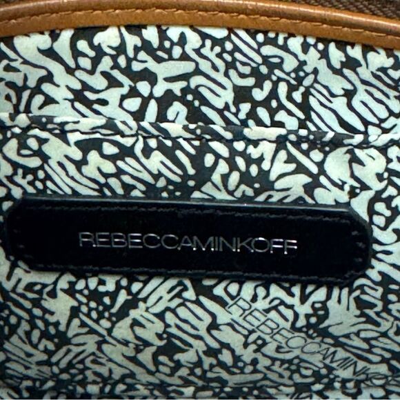 Rebecca Minkoff Skylar Woven Leather Crossbody Bag Tan - Picture 11 of 16